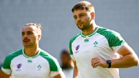 James Lowe and Iain Henderson pictured during Ireland's captain's run