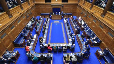 The Northern Ireland Assembly chamber in Parliament Buildings, Stormont