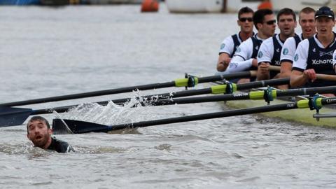 A protester disrupts the 2012 Boat Race