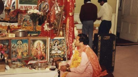 People in the temple in 1983