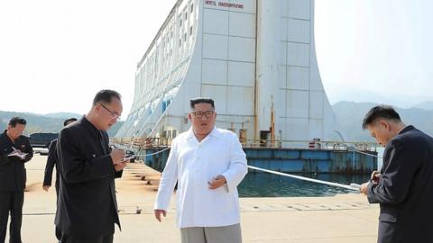 North Korean leader Kim Jong-un inspects the Mount Kumgang tourist resort, North Korea, in this undated picture released by North Korea's Central News Agency (KCNA) on October 23, 2019