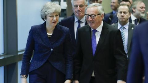 Theresa May and Jean-Claude Juncker