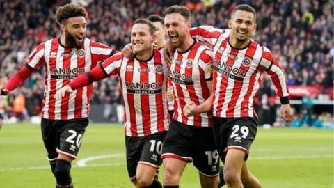 Sheffield United players celebrate