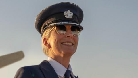 Pilot Suzanne Morgan in uniform