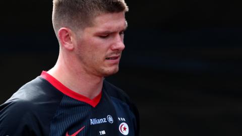 Saracens' Owen Farrell after being sent off