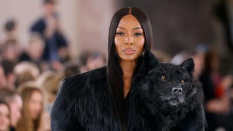 Naomi Campbell walks the runway during the Schiaparelli Haute Couture Spring Summer 2023 show in Paris, France.