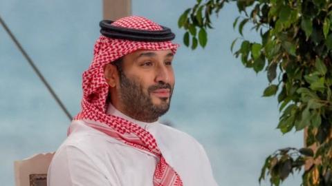 Saudi Crown Prince Mohammed bin Salman speaks to Fox News correspondent Bret Baier in Neom, Saudi Arabia (21 September 2023)