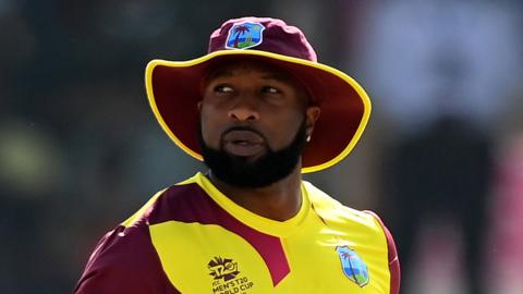 Kieron Pollard in action for West Indies against Bangladesh in October 2021