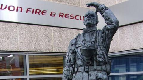 Firefighter statue