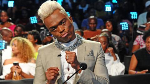 Somizi Mhlongo while filming "the Idols SA"