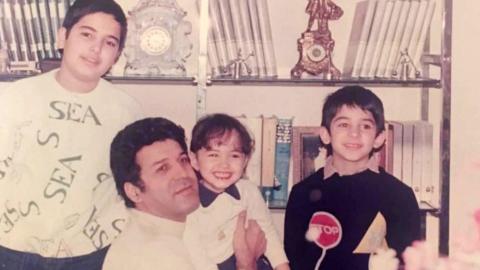 Rana Rahimpour as a child, with her family, in post-revolution Iran