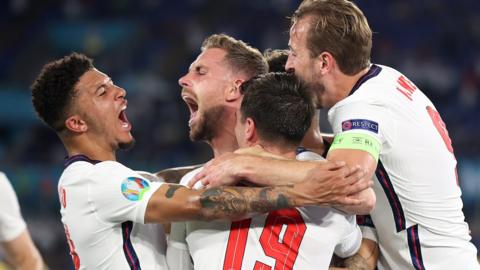 England players celebrate