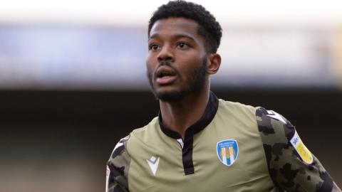 Owura Edwards in action for Colchester United