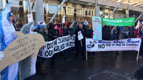 Protest outside Scottish Parliament