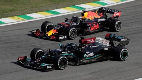 Lewis Hamilton and Max Verstappen