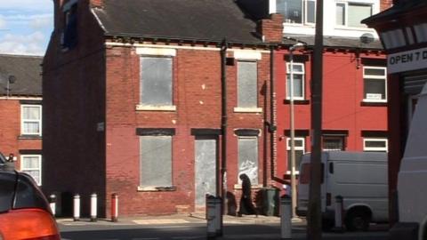 A boarded up house in Leeds