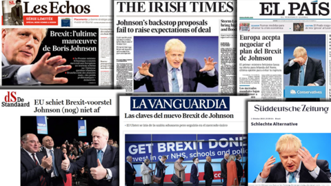 European newspaper front pages