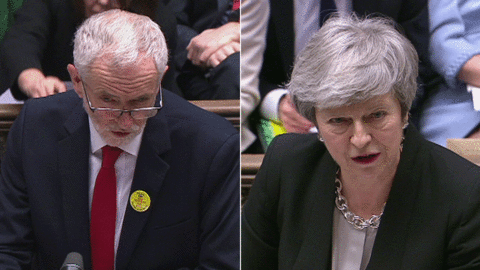 Jeremy Corbyn and Theresa May