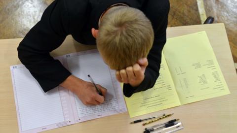 Pupil sitting an exam