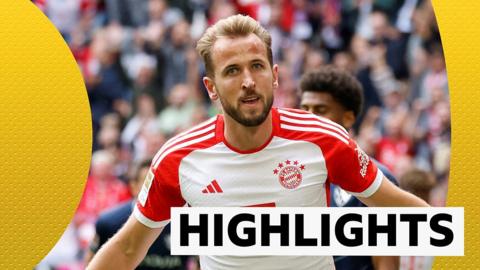 Bayern Munich's Harry Kane celebrates scoring against Bochum