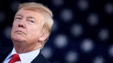 US President Donald Trump speaks during a "Make America Great Again" rally at Aaron Bessant Amphitheater in Panama City Beach, Florida on May 8, 2019.