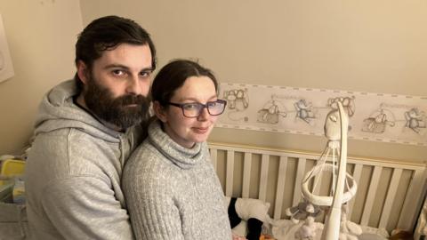 Callum Brunsdon and partner Tamara Hale asked hospital if they could give birth elsewhere due to fears over staffing and mould
