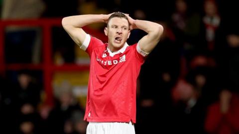 Paul Mullin shows his frustration