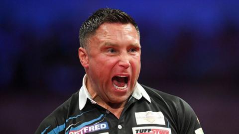 Gerwyn Price celebrates