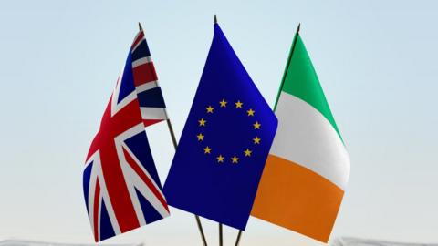UK/EU/IRISH flags