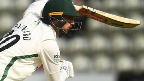 England Lions all-rounder Ed Barnard followed his 90 by taking one of the three Derbyshire evening wickets