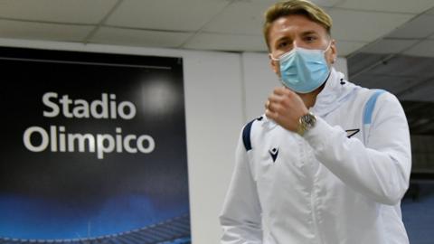 Lazio Ciro Immobile arrives at Stadio Olimpico