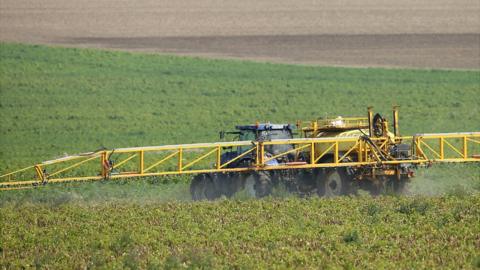 Crop-spraying operation in Germany, file pic