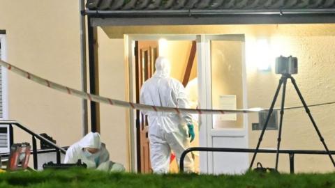 Forensic officers at scene in Lurgan