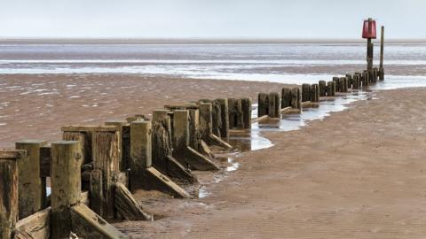 Groyne on the beach at Cleethorpes