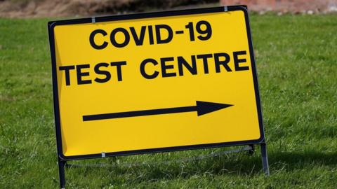 Covid-19 test centre sign
