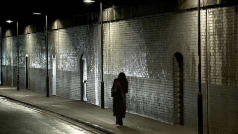 Woman walking alone