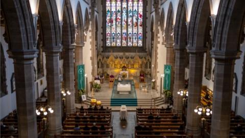 The funeral of John Hume at St Eugene's Cathedral in Londonderry