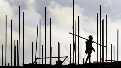 New houses being constructed on housing development