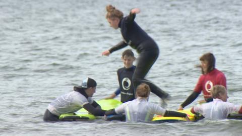 Layla Cuthill doing surf therapy