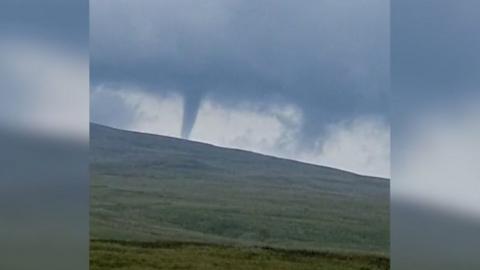 Possible tornado spotted above Brecon