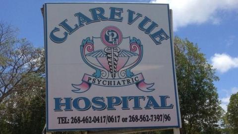 A sign at the entrance to Clarevue Psychiatric Hospital