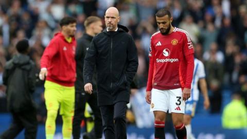 Manchester United players with Erik ten Hag