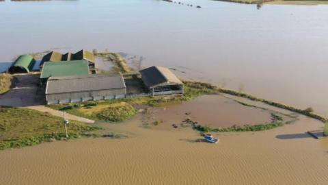 Flooding around Henry Ward's farm