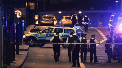 Police on London Bridge in the aftermath of the attack