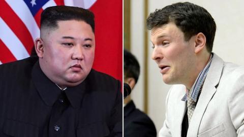 Composite image of Kim Jong-un and Otto Warmbier