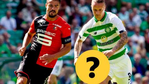 Rennes' Damien Da Silva and Celtic's Leigh Griffiths