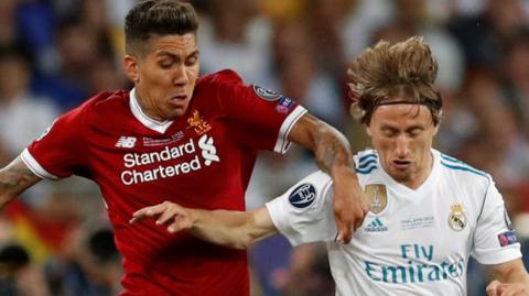 Roberto Firmino (left) and Luka Modric