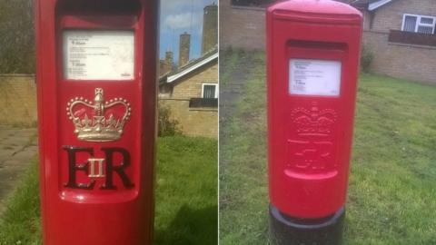 One of the postboxes painted by Mr Powell which was then repainted by the Royal Mail