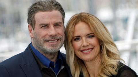 John Travolta and Kelly Preston in 2018