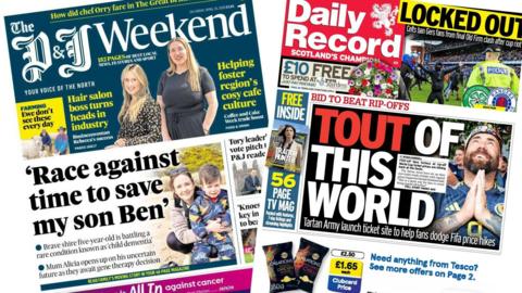 The front page of two papers